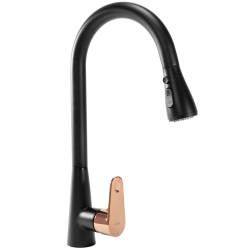 Náhled obrázku: Dřezová baterie s vytahovací sprchou Rea Mild black mat rose gold 