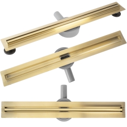 Náhled obrázku: Odtokový sprchový žlab 80cm REA Neox Slim pro Brush Gold 