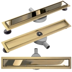 Náhled obrázku: Odtokový sprchový žlab 80cm Rea Pure Neo Mirror Pro zlato 
