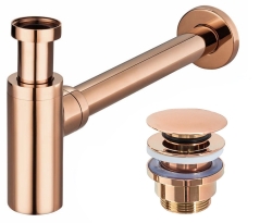 Náhled obrázku: REA Umyvadlový sifon s výpustí click-clack Rose Gold 