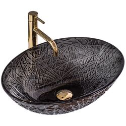 Náhled obrázku: Umyvadlo na desku 51x35,5 cm REA FROST BLACK 