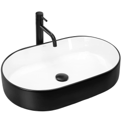 Náhled obrázku: Umyvadlo na desku REA Nadia 61x38,5cm Black Mat White 
