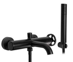 Náhled obrázku: Vanová baterie 150mm vč. sprchy REA VERTIGO matná černá 