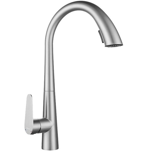 Dřezová baterie s vytahovací sprchou REA Ross Brush NICKEL INOX