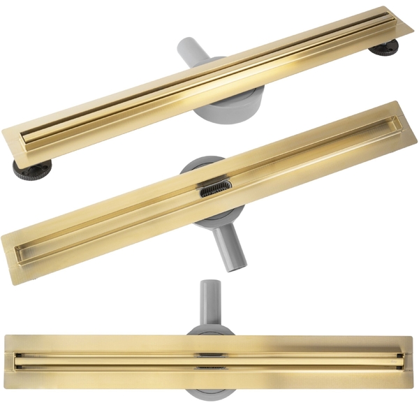 Odtokový sprchový žlab 60cm REA Neox Slim pro Brush Gold