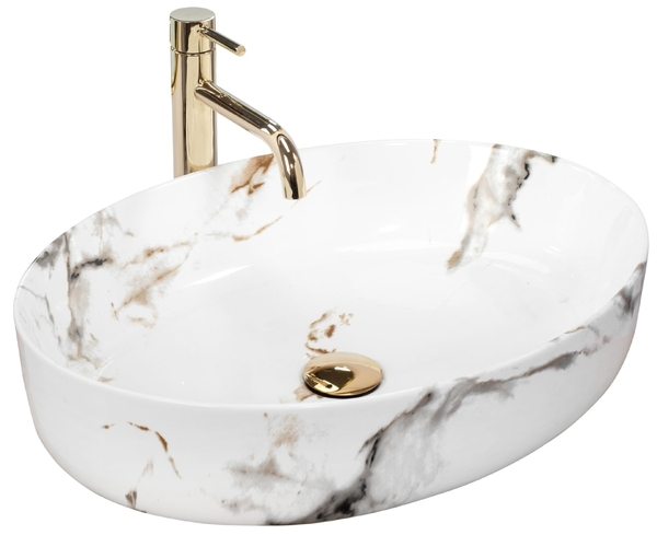 REA Umyvadlo na desku QUEEN 55x41,5cm CARRARA
