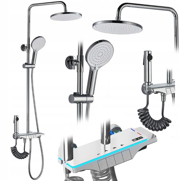 Sprchový systém REA Savio Led chrom