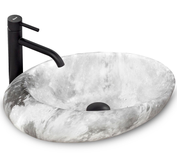 Umyvadlo na desku Rea Roxy C 49x31 cm světle šedý kámen