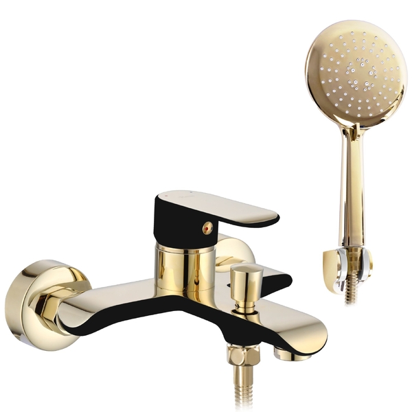 Vanová baterie 150mm vč. sprchy REA BLOOM zlato-černá