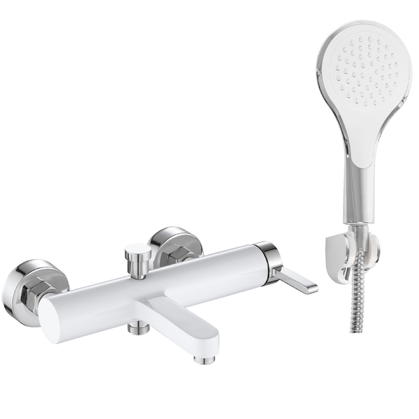 Vanová baterie 150mm vč. sprchy REA POLO matná bílá-chrom