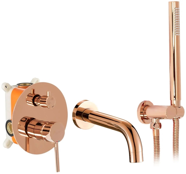 Vanová podomítková baterie vč. sprchy Rea Lungo Rose Gold + BOX