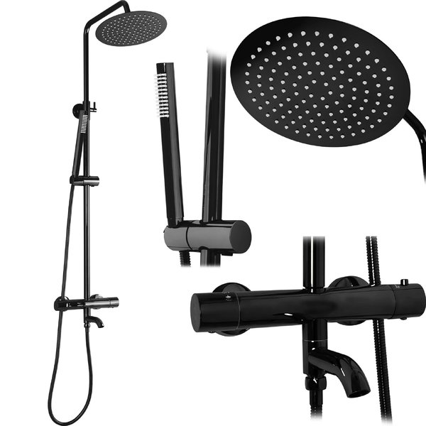 Vanová sada s termostatatickou baterií REA LUNGO Black Metallic