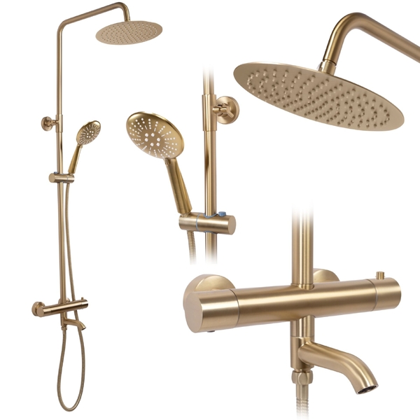 Vanový termostatický set REA LUNGO Gold Brush