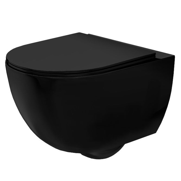 Závěsné WC Rea CARLO Mini Rimless Flat matná černá